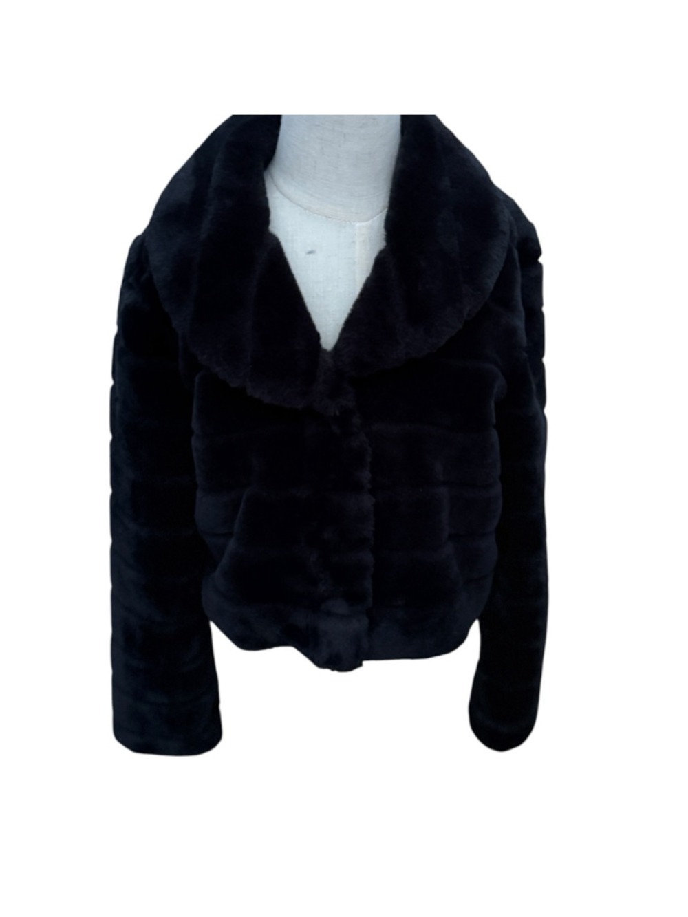 Janie and Jack Girls Faux Fur Jacket Black Dress Coat Size 7 8 - Picture 3 of 6